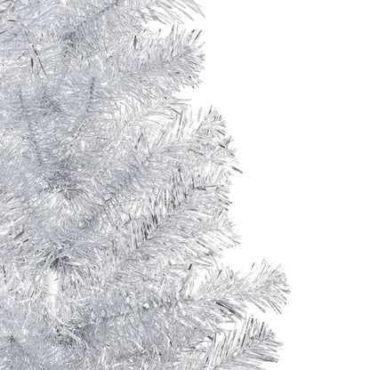 Artificial Pre-lit Christmas Tree with Stand Silver 82.7" PET