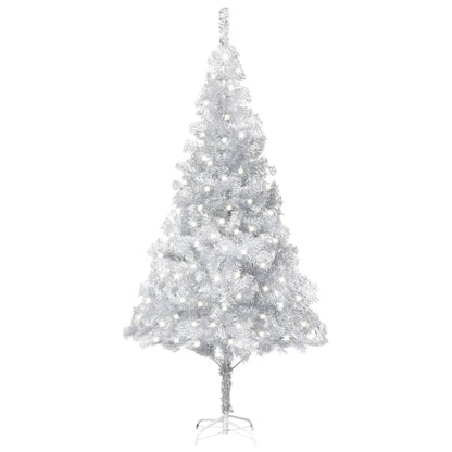 Artificial Pre-lit Christmas Tree with Stand Silver 94.5" PET