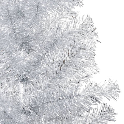 Artificial Pre-lit Christmas Tree with Stand Silver 94.5" PET