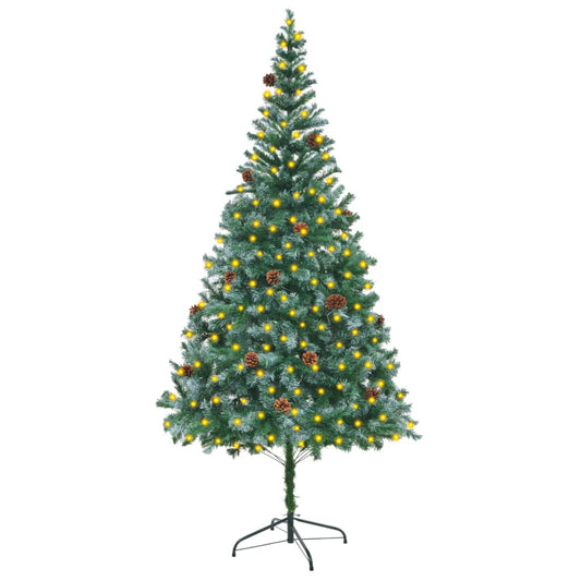 Christmas Tree Green with white tips Plastic and metal Large