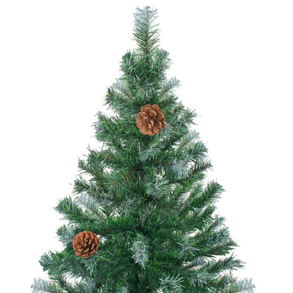 Christmas Tree Green with white tips Plastic and metal Large