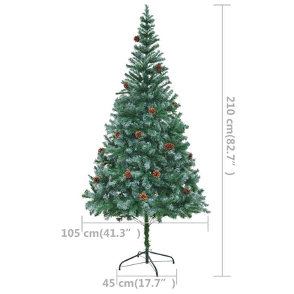 Christmas Tree Green with white tips Plastic and metal Large
