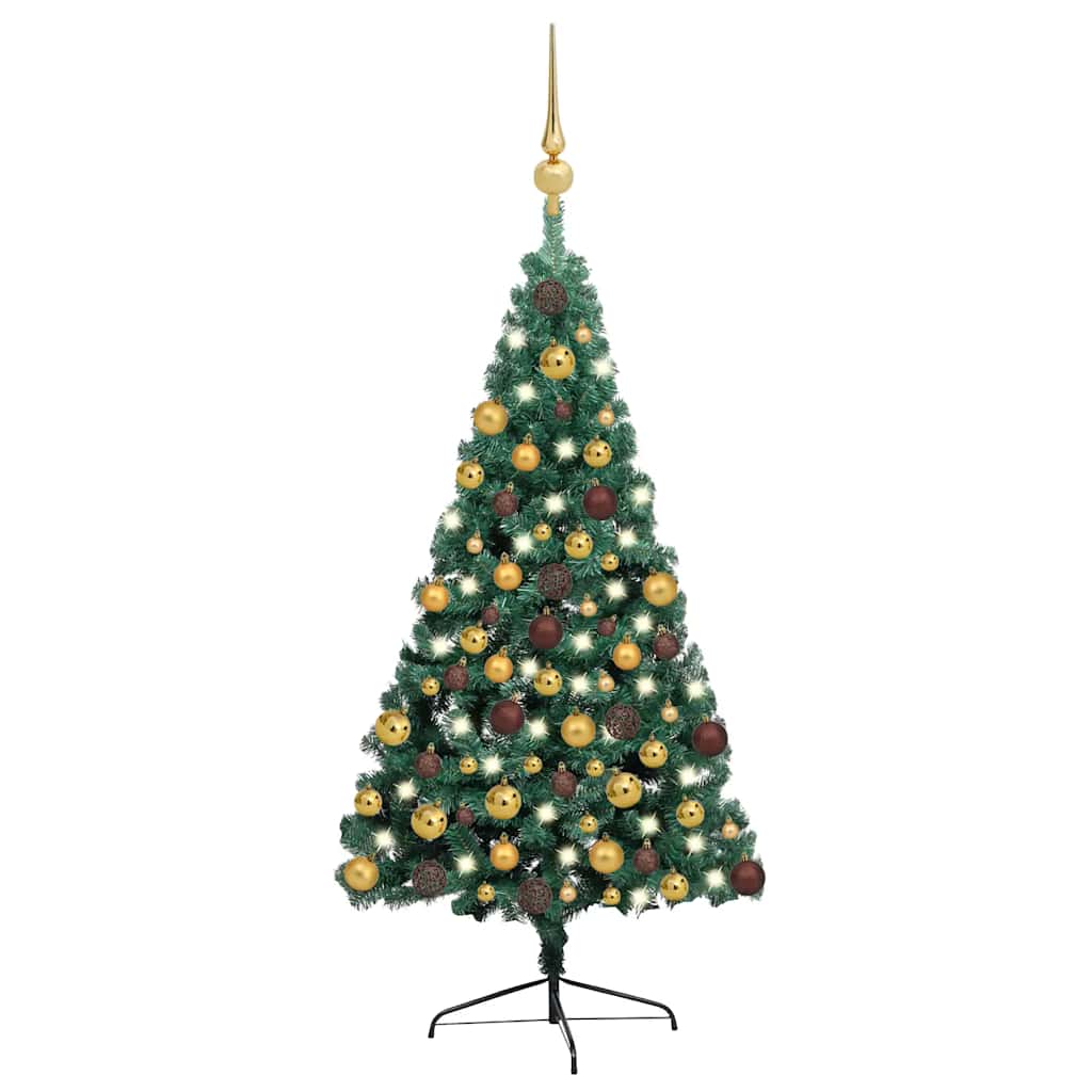 Artificial Half Christmas Tree Green, Shiny Gold, Matte Gold, Bronze