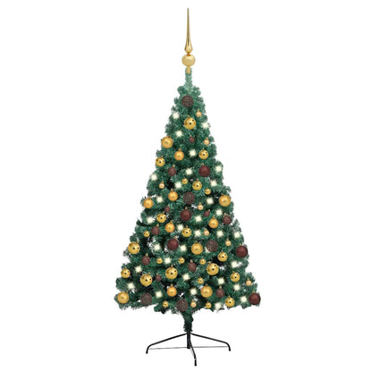 Artificial Half Christmas Tree Green, Shiny Gold, Matte Gold, Bronze