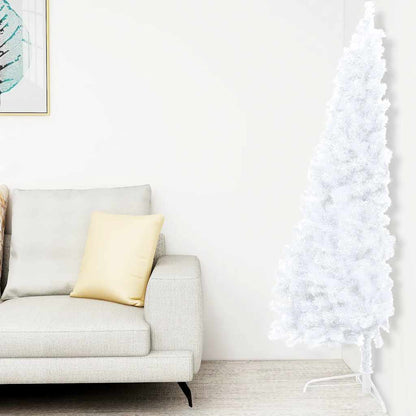 Artificial Half Pre-lit Christmas Tree with Ball Set White 47.2"