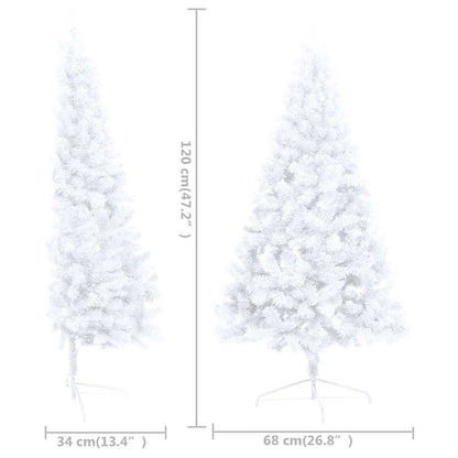 Artificial Half Pre-lit Christmas Tree with Ball Set White 47.2"