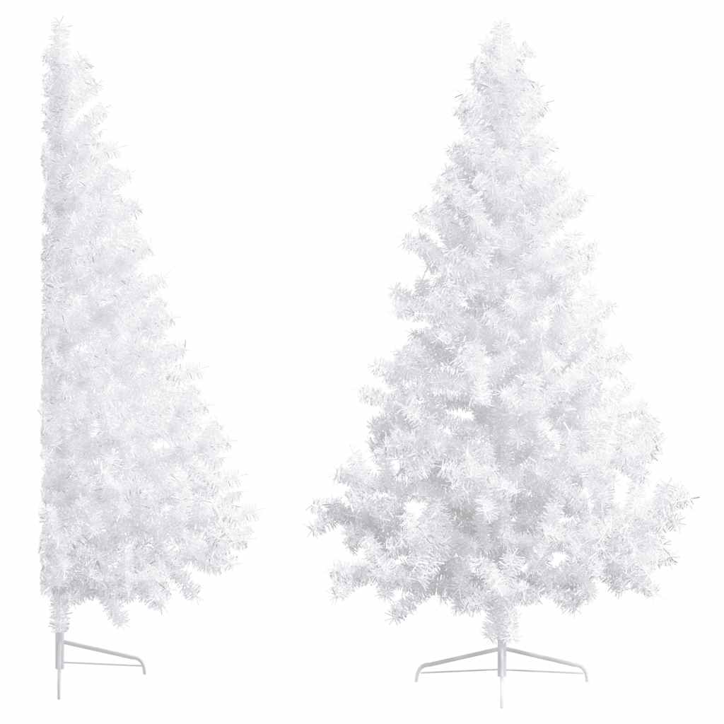 Artificial Half Pre-lit Christmas Tree with Ball Set White 70.9"
