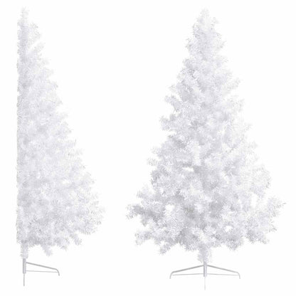 Artificial Half Pre-lit Christmas Tree with Ball Set White 70.9"