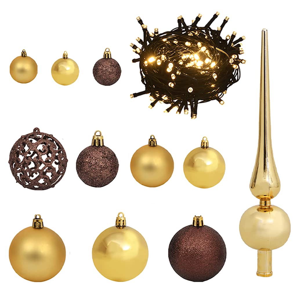 Artificial Half Pre-lit Christmas Tree with Ball Set White 70.9"