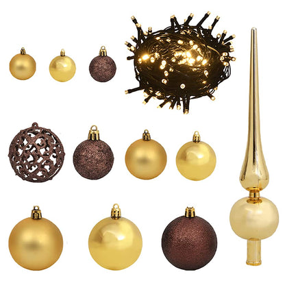 Artificial Half Pre-lit Christmas Tree with Ball Set White 70.9"