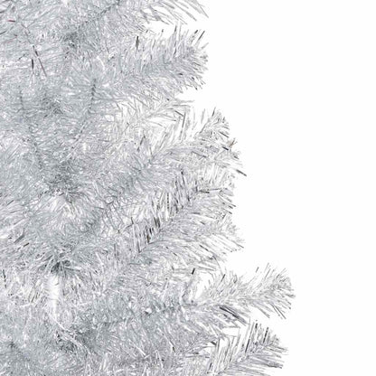 Artificial Pre-lit Christmas Tree with Ball Set Silver 59.1" PET