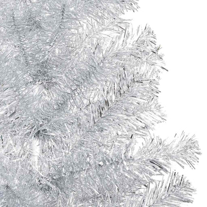 Artificial Pre-lit Christmas Tree with Ball Set Silver 94.5" PET