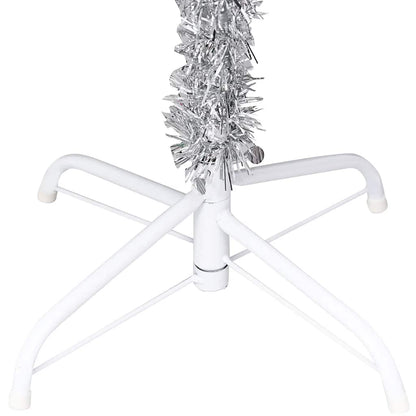 Artificial Pre-lit Christmas Tree with Ball Set Silver 94.5" PET