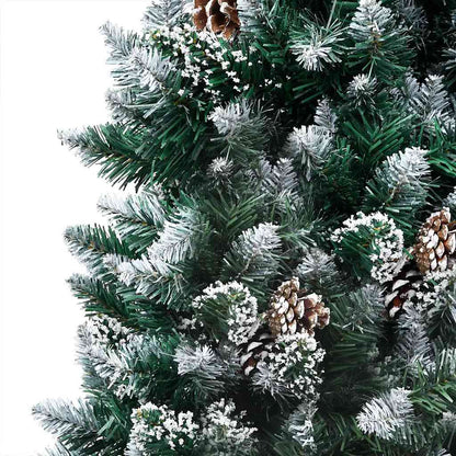 Artificial Christmas Tree with LEDs&Ball Set&Pinecones 82.7"