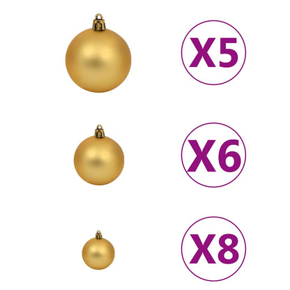Artificial Pre-lit Christmas Tree with Ball Set White 59.1"