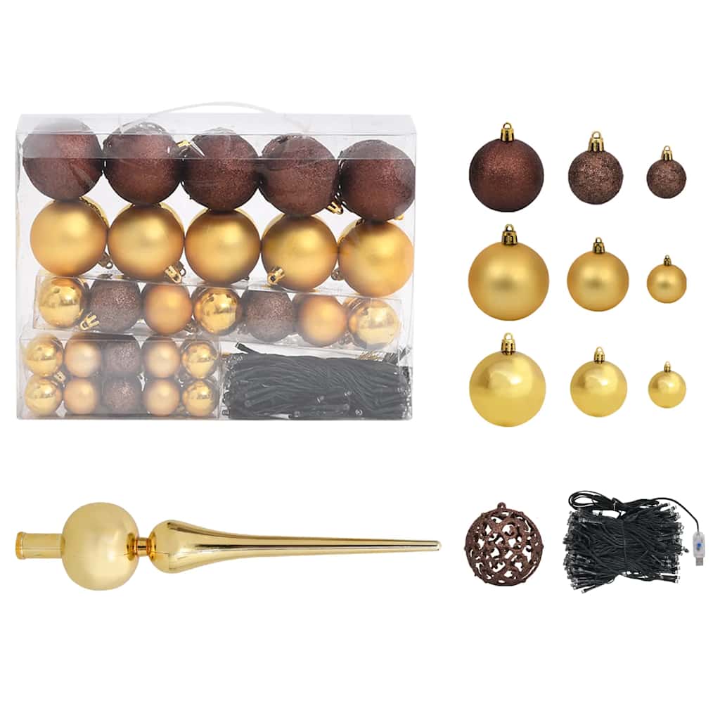 Artificial Pre-lit Christmas Tree with Ball Set White 94.5"