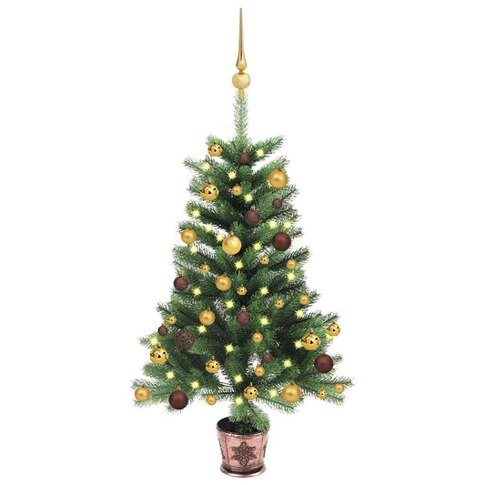 Artificial Pre-lit Christmas Tree with Ball Set 25.6" Green