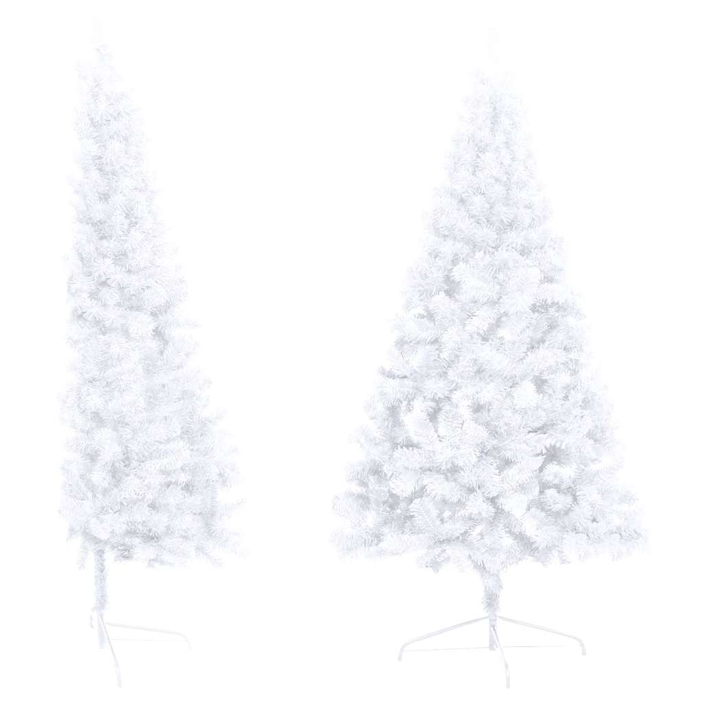 Artificial Half Pre-lit Christmas Tree with Ball Set White 47.2"