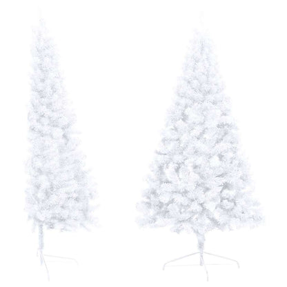 Artificial Half Pre-lit Christmas Tree with Ball Set White 47.2"