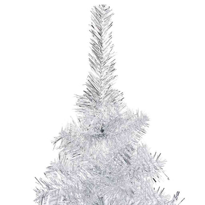 Artificial Pre-lit Christmas Tree with Ball Set Silver 47.2" PET