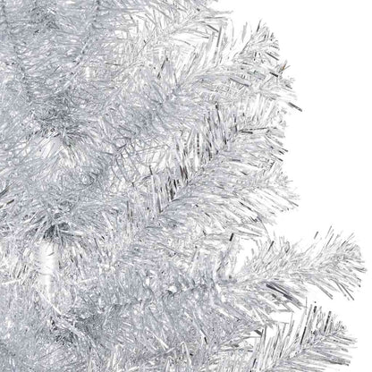 Artificial Pre-lit Christmas Tree with Ball Set Silver 47.2" PET