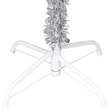 Artificial Pre-lit Christmas Tree with Ball Set Silver 47.2" PET
