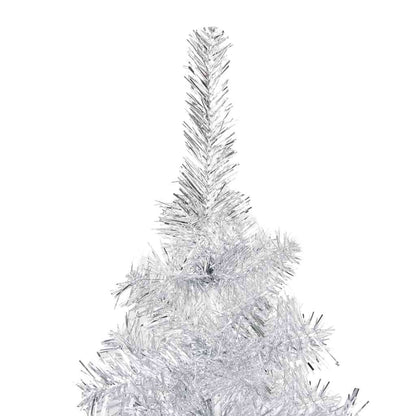 Artificial Pre-lit Christmas Tree with Ball Set Silver 59.1" PET