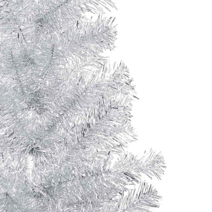 Artificial Pre-lit Christmas Tree with Ball Set Silver 59.1" PET
