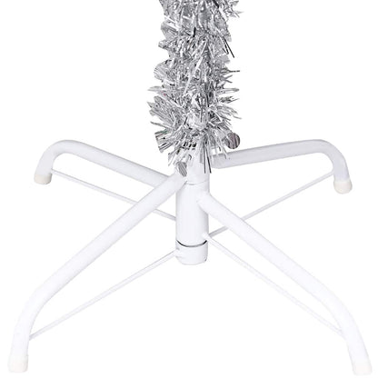 Artificial Pre-lit Christmas Tree with Ball Set Silver 94.5" PET