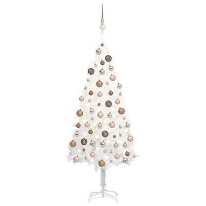 Artificial Pre-lit Christmas Tree with Ball Set White 47.2"