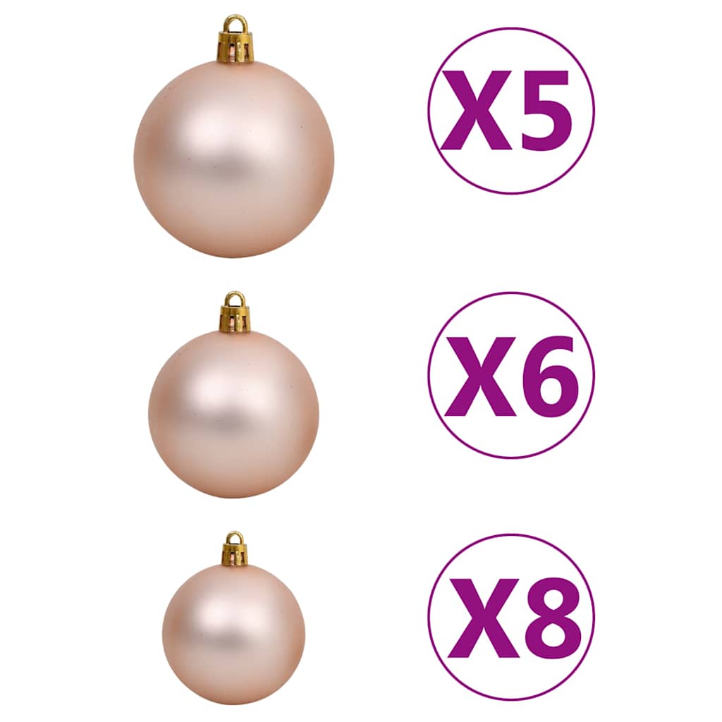 Artificial Pre-lit Christmas Tree with Ball Set White 47.2"