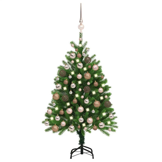 Artificial Pre-lit Christmas Tree with Ball Set 47.2" Green