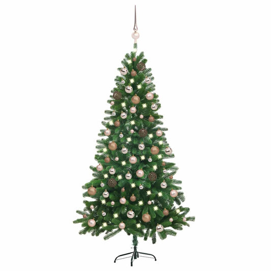 Artificial Pre-lit Christmas Tree with Ball Set 70.9" Green