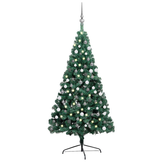 Artificial Half Christmas Tree Green PVC 70.9 in