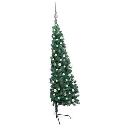 Fake Half Christmas Tree Green PVC, Steel 82.7 in Half Size