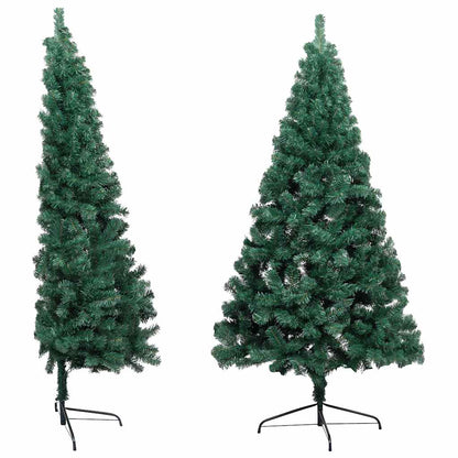 Fake Half Christmas Tree Green PVC, Steel 82.7 in Half Size