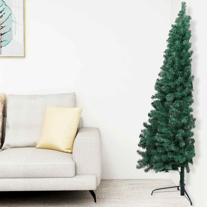 Fake Half Christmas Tree Green PVC, Steel 82.7 in Half Size
