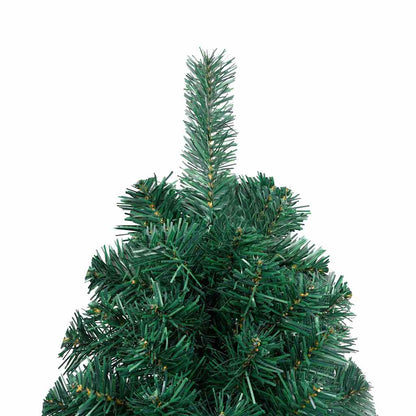 Fake Half Christmas Tree Green PVC, Steel 82.7 in Half Size