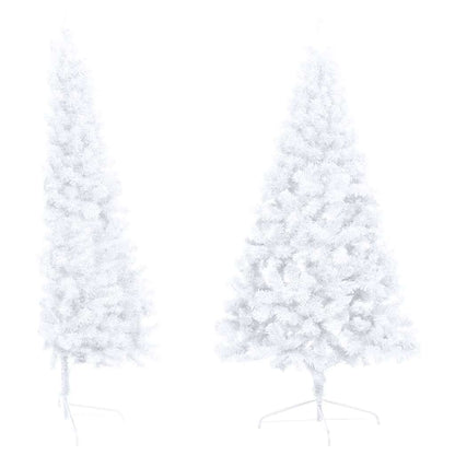 Artificial Half Pre-lit Christmas Tree with Ball Set White 47.2"