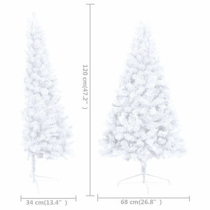 Artificial Half Pre-lit Christmas Tree with Ball Set White 47.2"