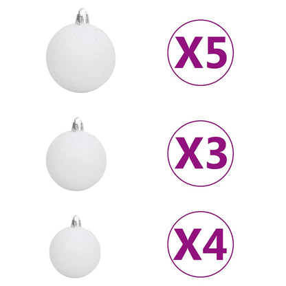 Artificial Half Pre-lit Christmas Tree with Ball Set White 59.1"