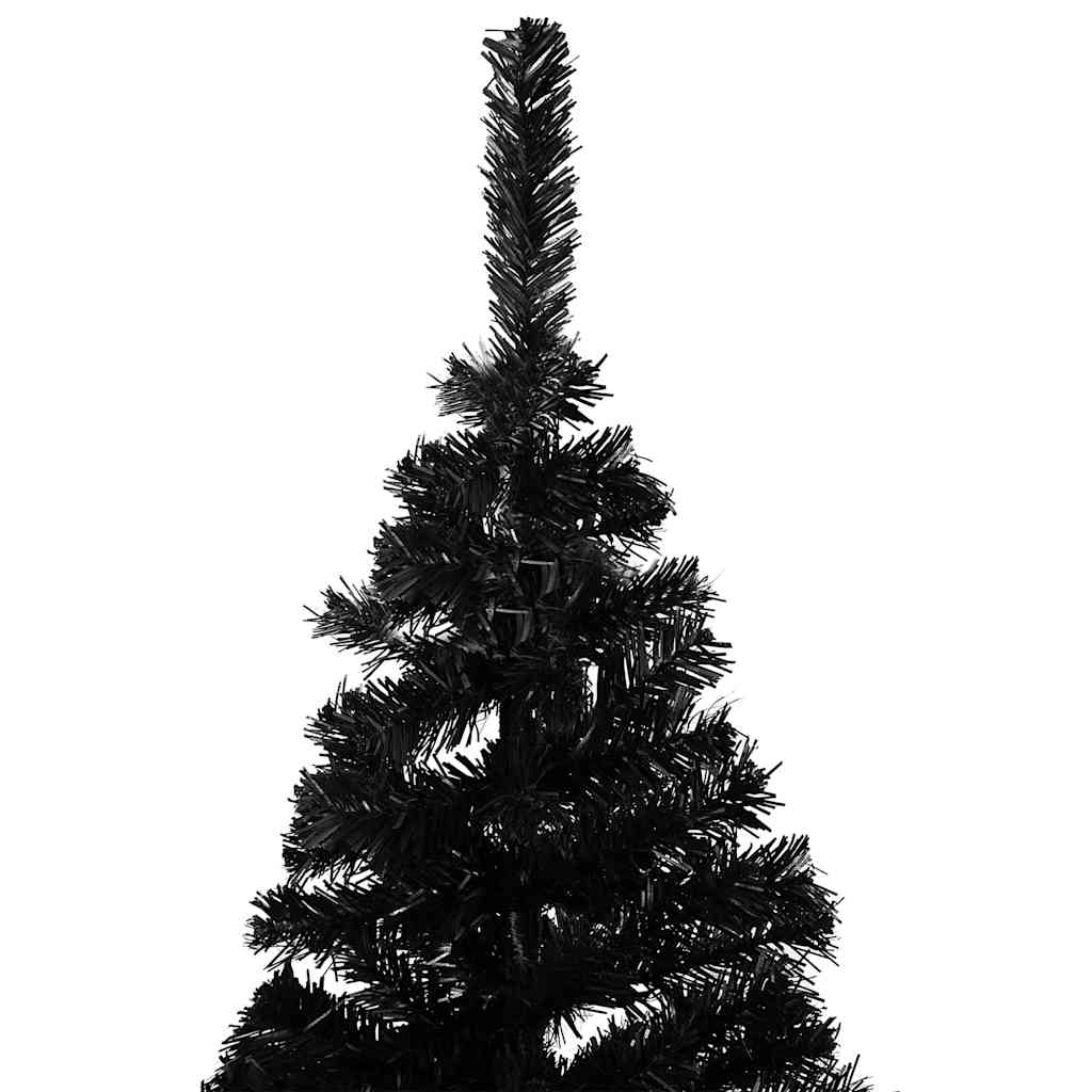 Artificial Pre-lit Christmas Tree with Ball Set Black 82.7" PVC