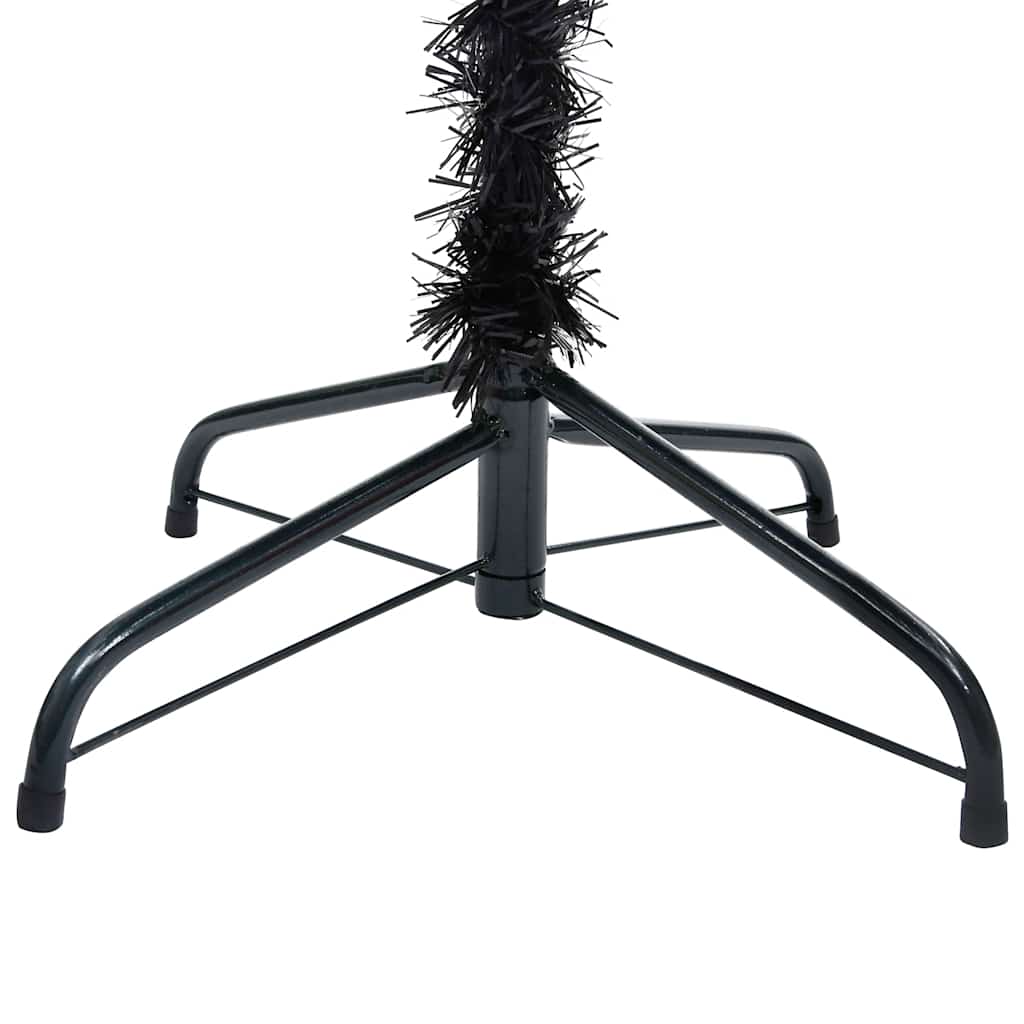 Artificial Pre-lit Christmas Tree with Ball Set Black 82.7" PVC