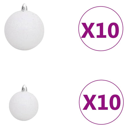Artificial Pre-lit Christmas Tree with Ball Set Black 82.7" PVC