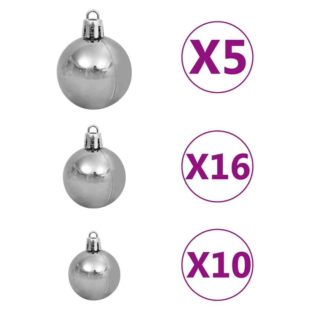 Artificial Pre-lit Christmas Tree with Ball Set Black 82.7" PVC