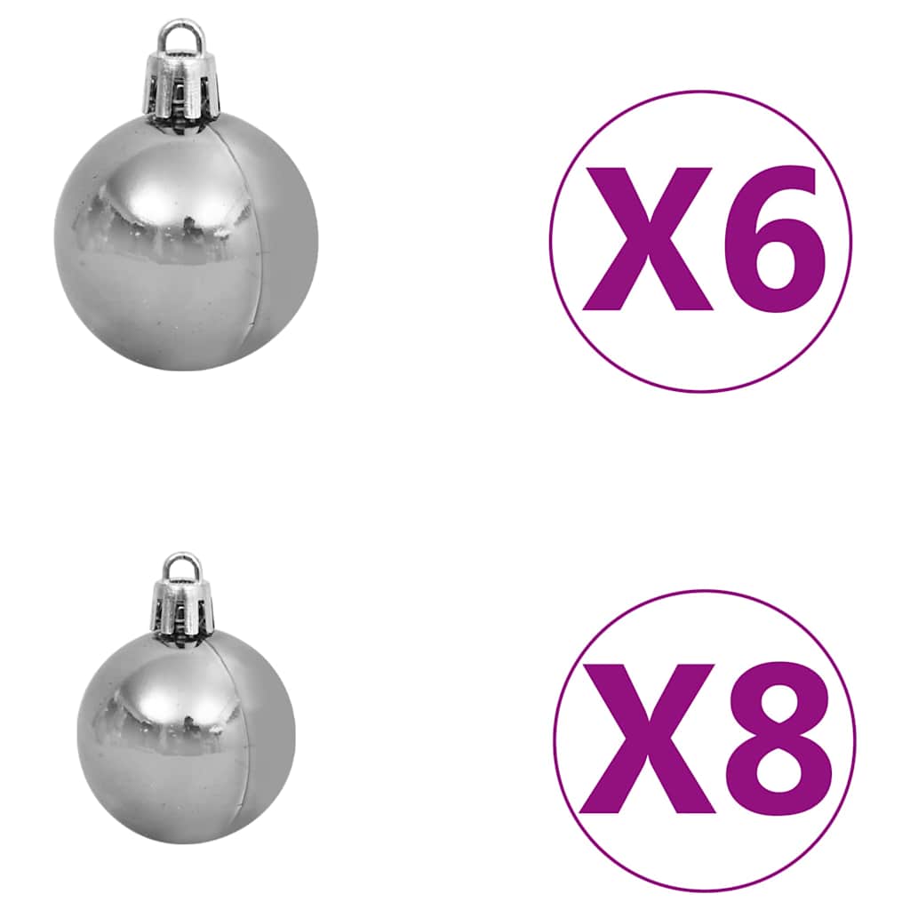 Artificial Pre-lit Christmas Tree with Ball Set Blue 70.9" PVC