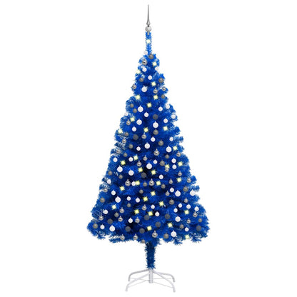 Artificial Pre-lit Christmas Tree with Ball Set Blue 94.5" PVC