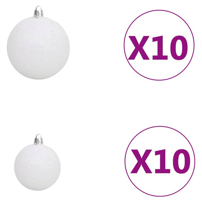 Artificial Pre-lit Christmas Tree with Ball Set Blue 94.5" PVC