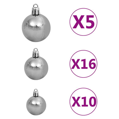 Artificial Pre-lit Christmas Tree with Ball Set Blue 94.5" PVC