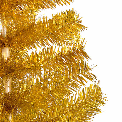 Artificial Pre-lit Christmas Tree with Ball Set Gold 59.1" PET
